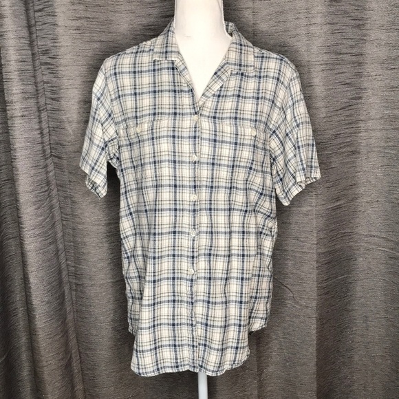 COLUMBIA PLAID COTTON SHORT SLEEVES MEDIUM - Picture 1 of 8